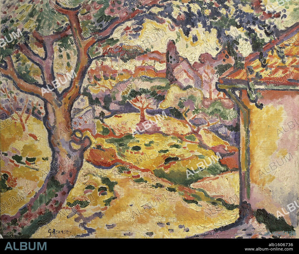 Landscape with an Olive Tree by Georges Braque, 1882-1963, France, Paris, Musee National d'Art de Moderne.