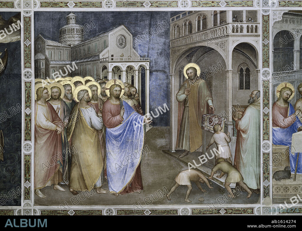 GIUSTO DE' MENABUOI. Vocation of Matthew   Giusto di Giovanni Menabuoi (op. 1363-d. 1393/ Italian)   Fresco   Baptistry of the Cathedral, Padua.