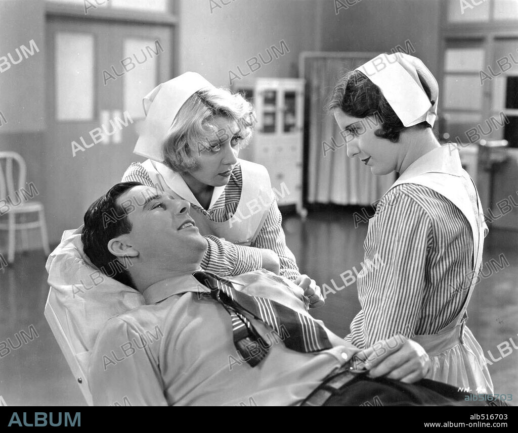 BARBARA STANWYCK, BEN LYON and JOAN BLONDELL in NIGHT NURSE, 1931, directed by WILLIAM A. WELLMAN. Copyright WARNER BROTHERS.
