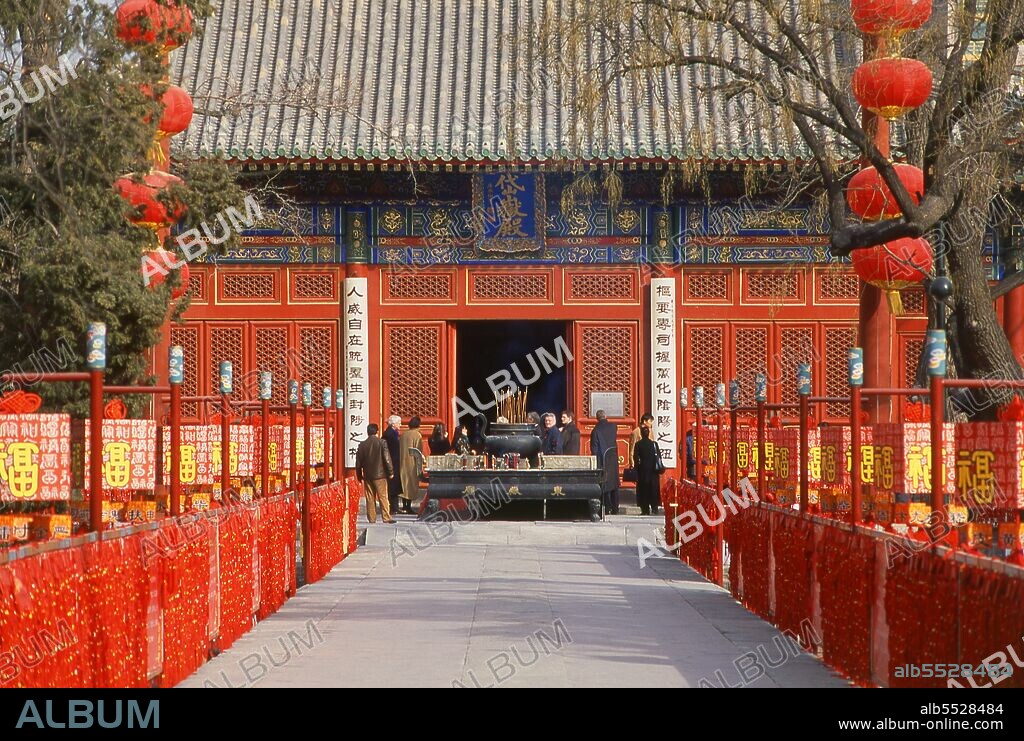 Beijing Dongyue Temple, literally Beijing Eastern Peak Temple, was built between 1314 and 1320, when it was one of the largest Taoist temples in Beijing. The complex has three courtyards. In the centre of the Hall of Taishan Mountain are statues of the God of Taishan Mountain and his high-ranking attendants. Corridors house 72 statues of deities, called 'chiefs of departments', some handing out harsh punishments to people who have done bad things. Dongyue Temple was burned down during a battle in the Yuan dynasty (1271 - 1368) and was rebuilt during the Ming dynasty (1368 - 1644). The current complex dates back to the Qing dynasty (1644 - 1912), but retains the style of the Yuan and Ming.