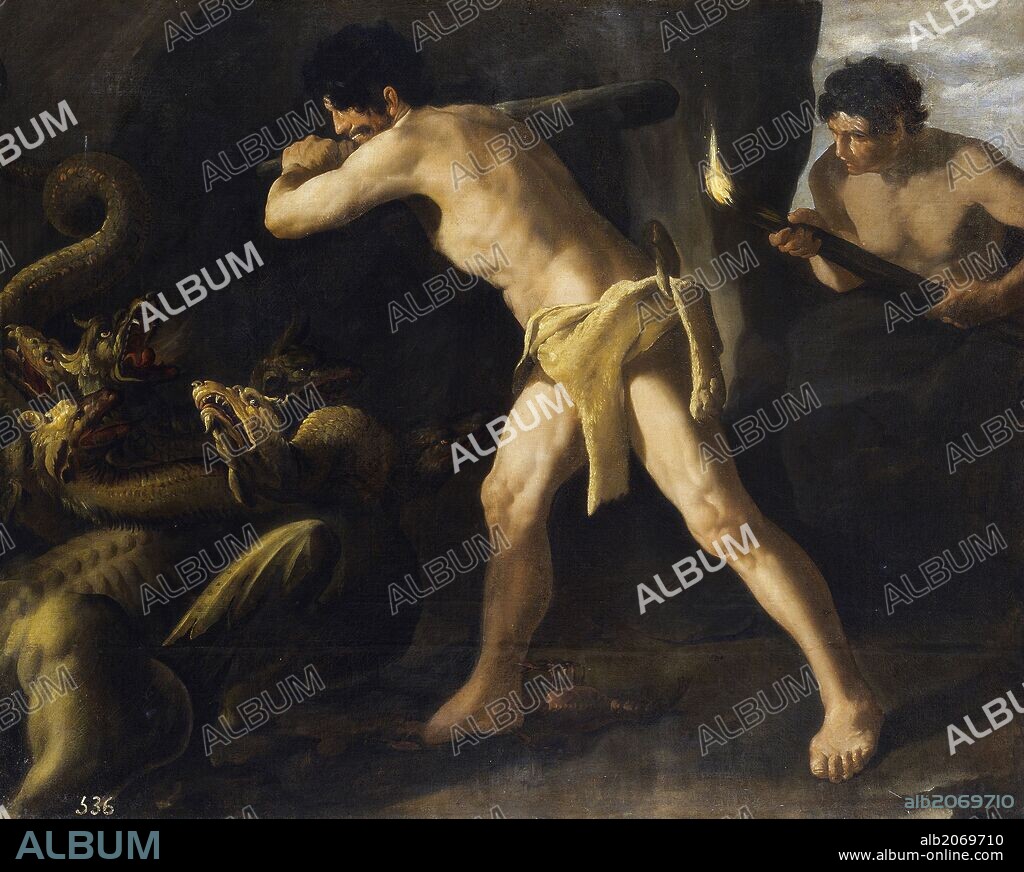 FRANCISCO DE ZURBARAN. Francisco de Zurbarán / 'Hercules Fighting with the Lernaean Hydra', 1634, Spanish School, Oil on canvas, 133 cm x 167 cm, P01249.