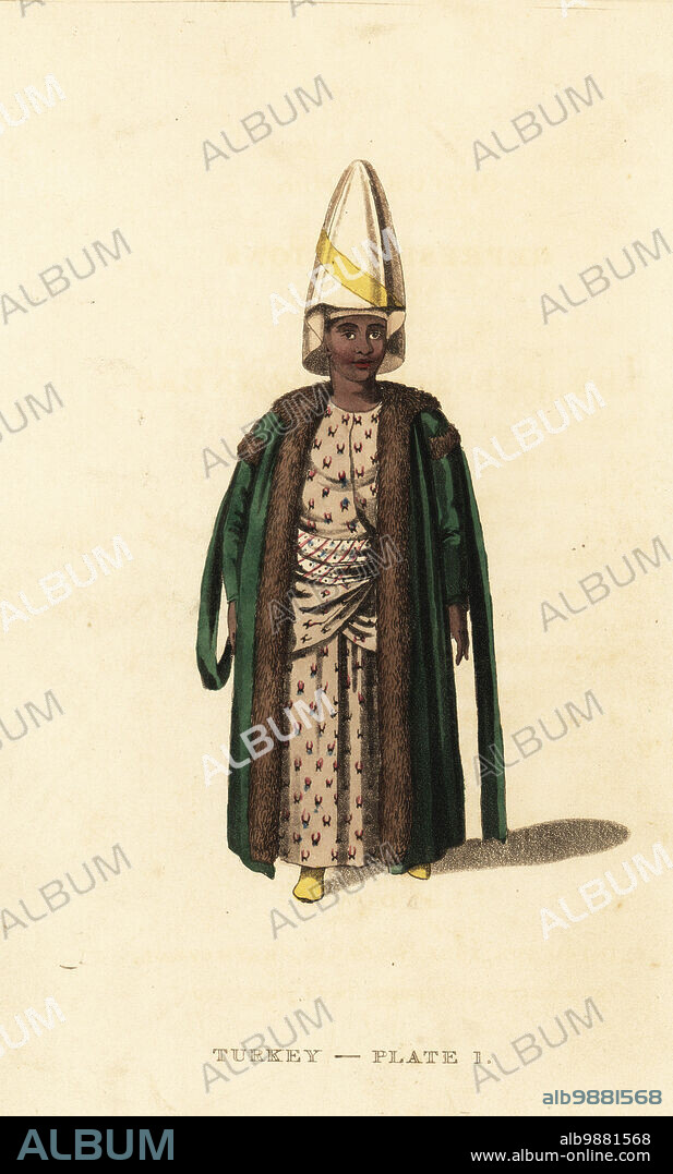 Kislar Aga, or first black eunoch of the seraglio or Sultans harem. Handcoloured copperplate engraving after Octavian Dalvimart from William Alexanders translation of Picturesque Representations of the Dress and Manners of the Turks, Thomas MLean, London, 1814.