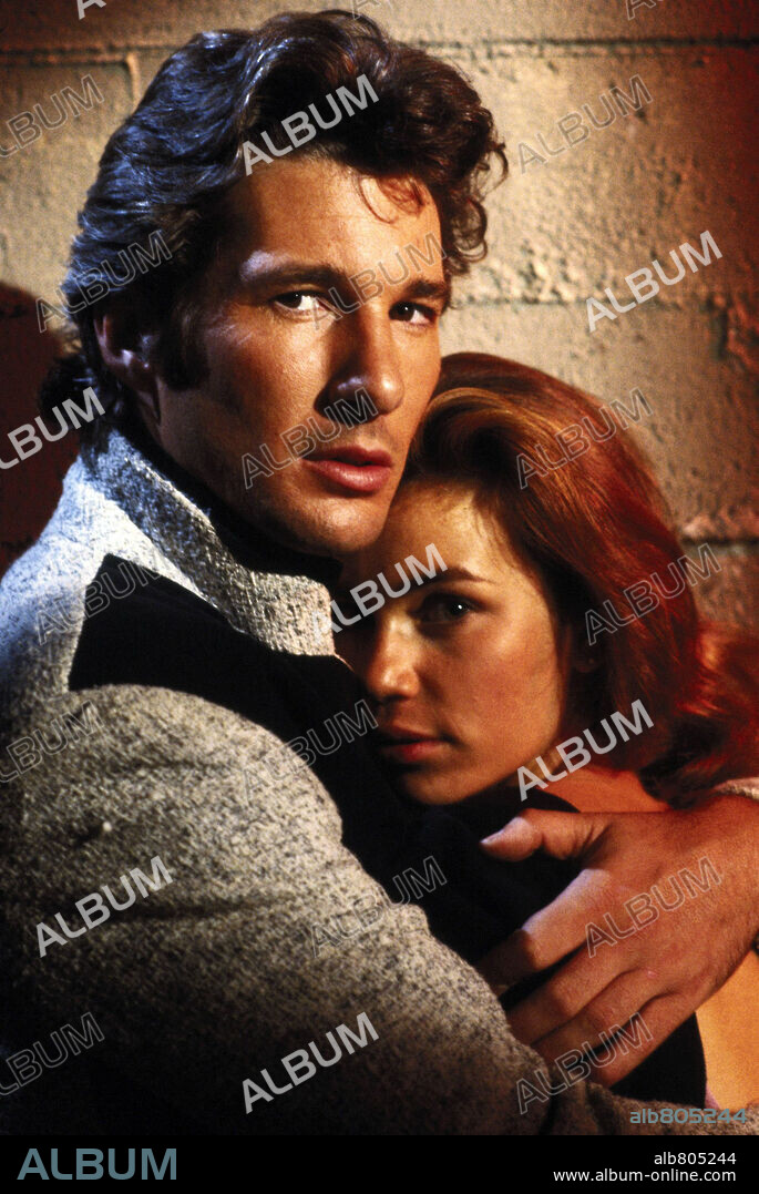 RICHARD GERE y VALERIE KAPRISKY en VIVIR SIN ALIENTO, 1983 (BREATHLESS), dirigida por JIM MCBRIDE. Copyright ORION PICTURES.