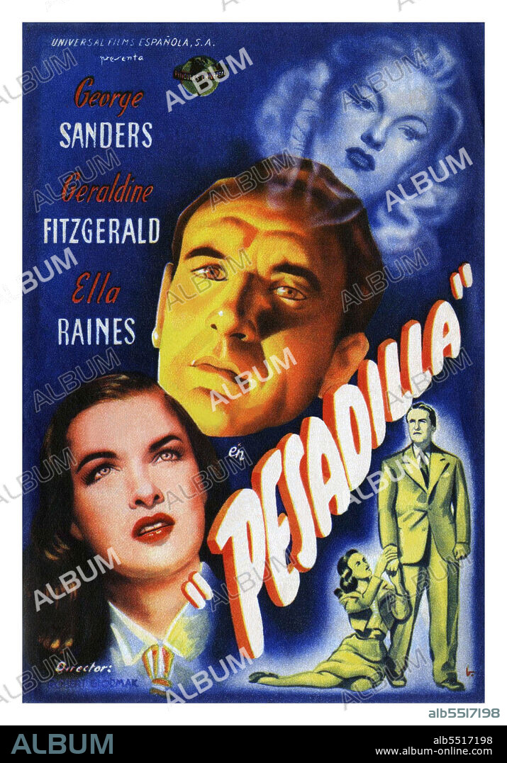 ELLA RAINES y GEORGE SANDERS en PESADILLA, 1945 (THE STRANGE AFFAIR OF UNCLE HARRY), dirigida por ROBERT SIODMAK. Copyright UNIVERSAL PICTURES.