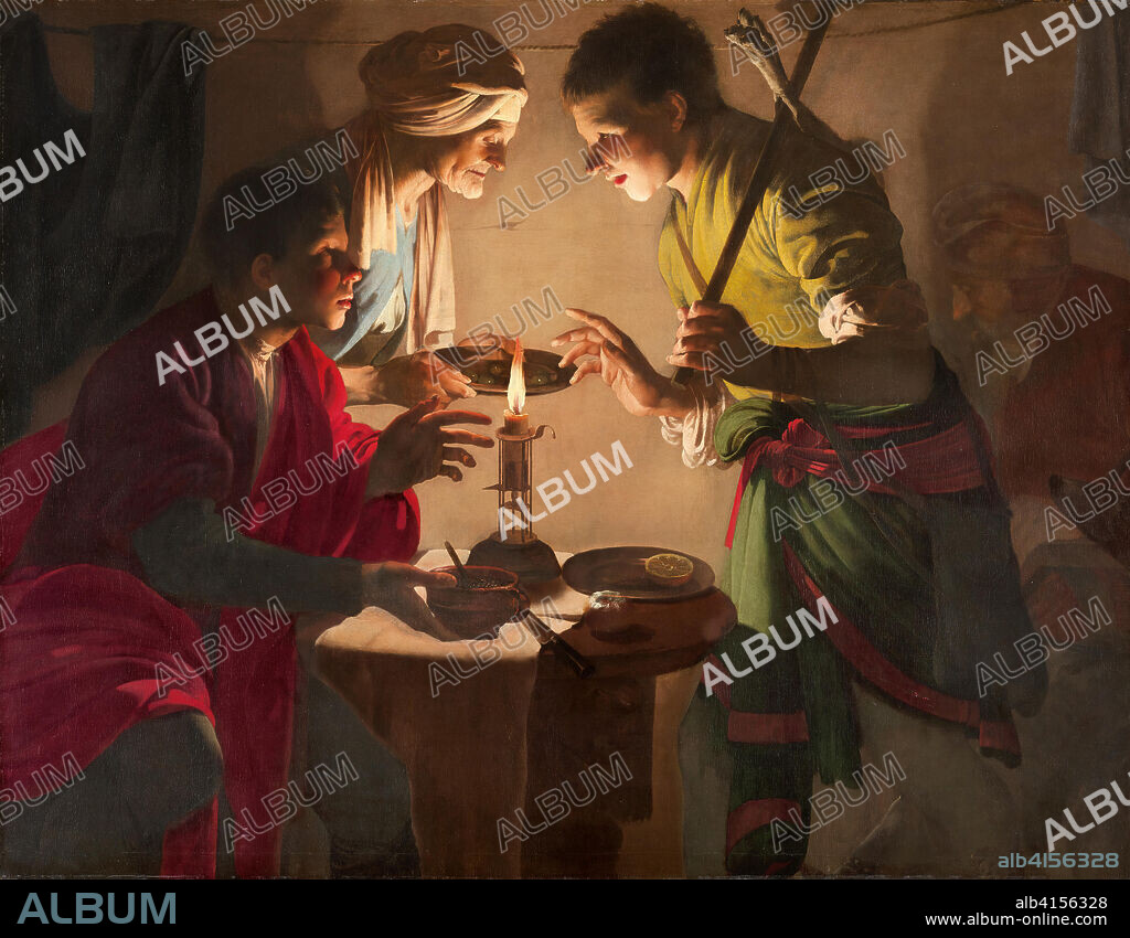 Hendrick ter Brugghen (The Hague (?) , 1588-Utrecht, 1629). Esau selling His Birthright (ca. 1627). Oil on canvas. 106.7 x 138.8 cm.