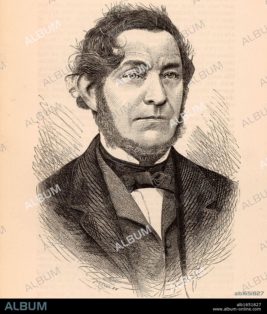 Robert Wilhelm Eberhard von Bunsen (1811-1899) German chemist and spectroscopist. The Bunsen burner, the gas burner used in laboratories and invented by Michael Faraday, was perfected by him (1855). Engraving from "The Science Record" (New York, 1873). (Photo by: Universal History Archive/UIG via Getty Images).