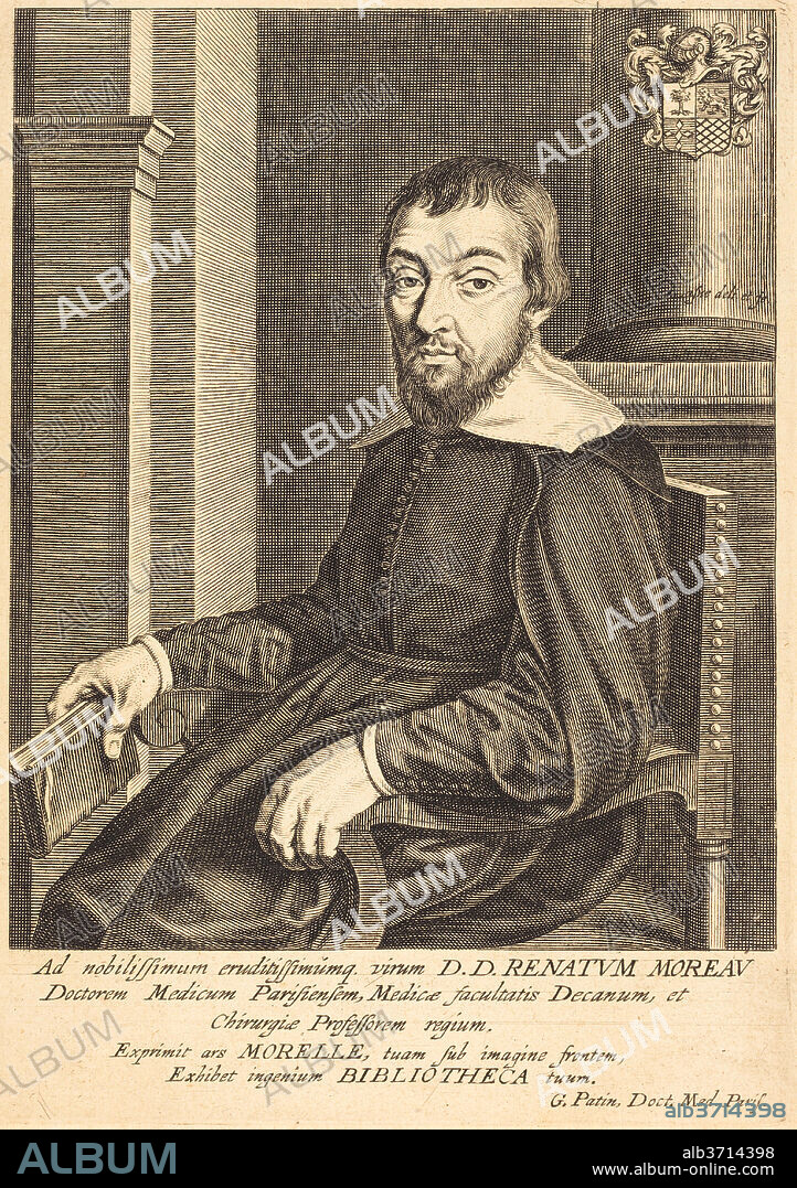 MICHEL LASNE. René Moreau. Dimensions: plate: 17.6 x 12.5 cm (6 15/16 x 4 15/16 in.)  sheet: 18 x 13.7 cm (7 1/16 x 5 3/8 in.). Medium: engraving on laid paper.