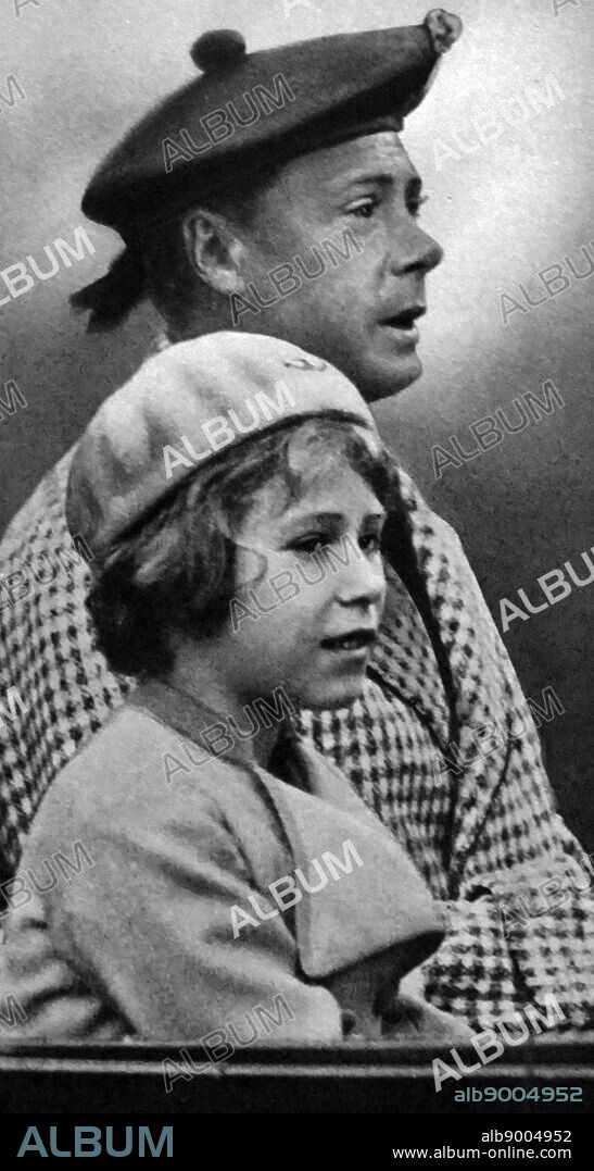 Princess Elizabeth (later Queen Elizabeth II) with her uncle King Edward VIII of Great Britain 1936.