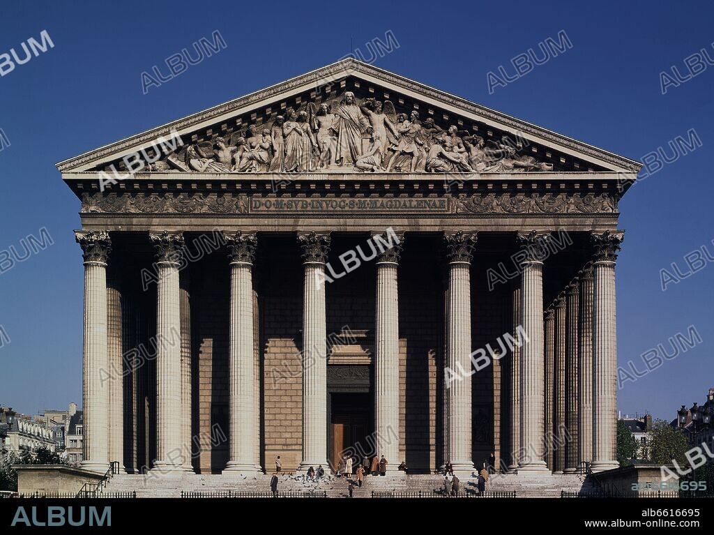 ALEXANDRE VIGNON (1763-1828). EXTERIOR - FACHADA PRINCIPAL DE LA IGLESIA DE LA MADELEINE - 1807/42 - NEOCLASICISMO FRANCES.