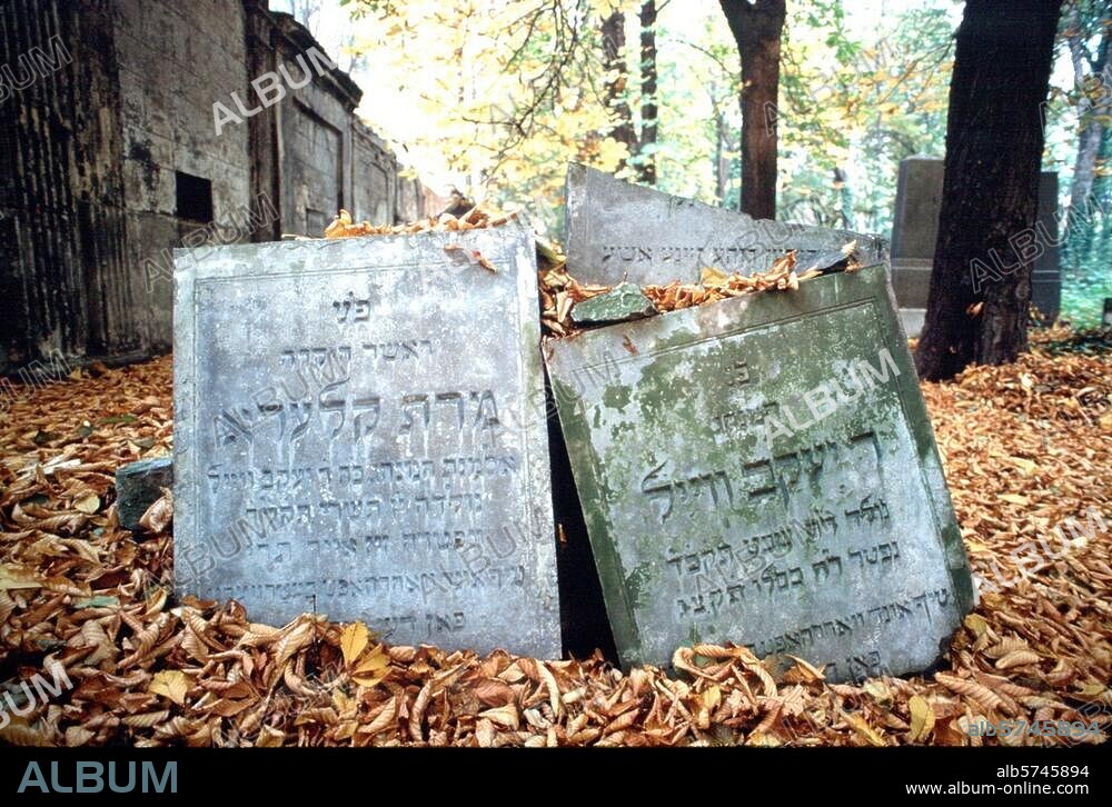 Berlin - Prenzlauer Berg, Jüdischer Friedhof, Schönhauser Allee 23-25 . (1827 angelegt). Grabmale. Foto, undat.