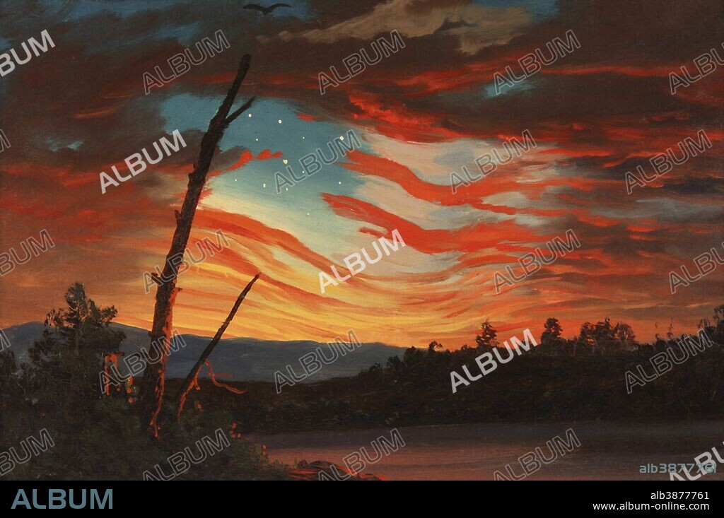 Patriotic and symbolic painting after the attack on Fort Sumter during the American Civil War. The original was painted by Frederic Edwin Church, 1861.