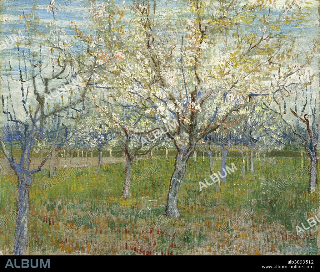 VINCENT VAN GOGH. De roze boomgaard / The Pink Orchard also Orchard with Blooming Apricot Trees. Date/Period: 1888. Painting. Oil on canvas. Height: 65 cm (25.5 in); Width: 81 cm (31.8 in).