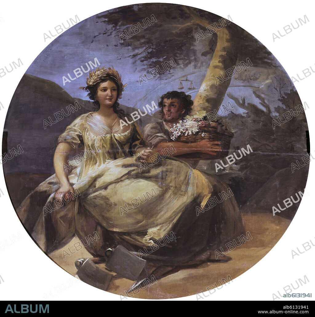 FRANCISCO DE GOYA. LA AGRICULTURA - 1797-1800 - OLEO/LIENZO - Diametro  227 cm - NP 2547.