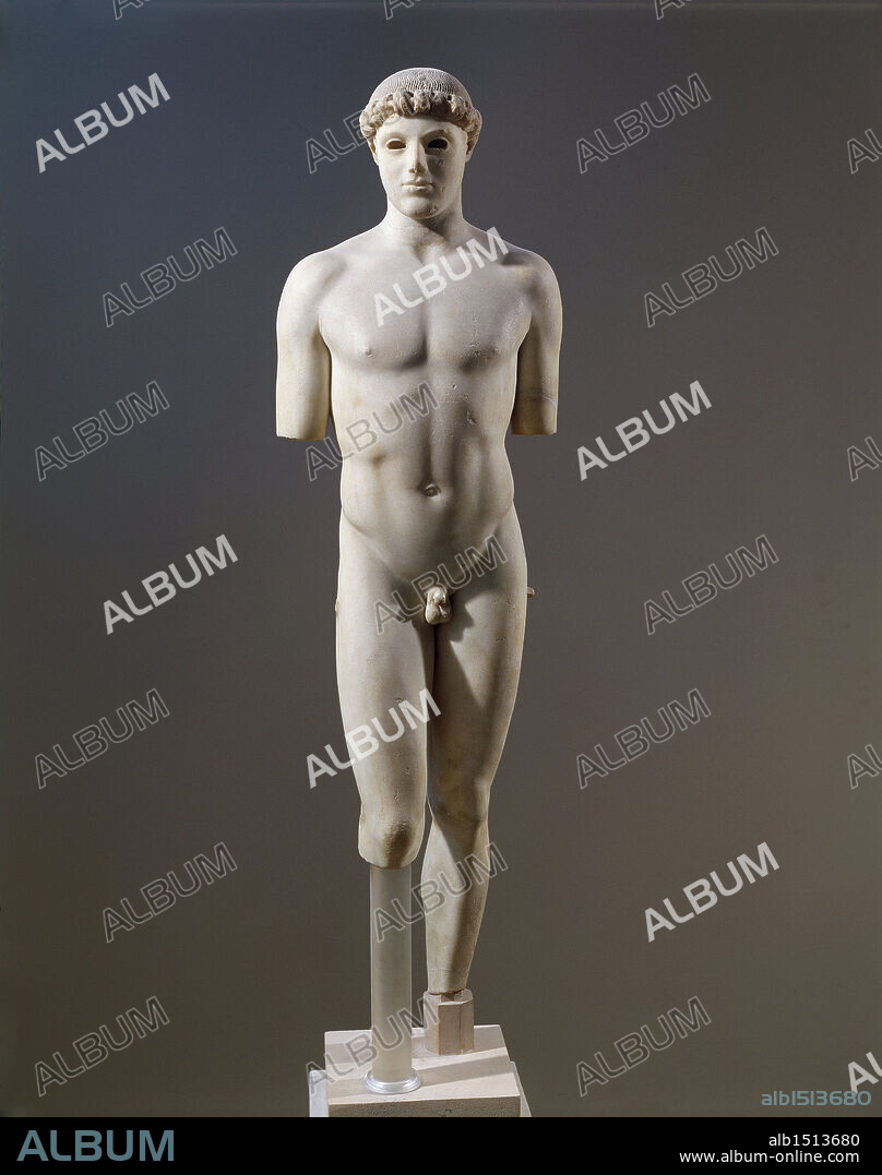 Greek civilization, 5th century b.C. The Kritios Boy or the Kritios Ephebe, 480 b.C., marble statue.