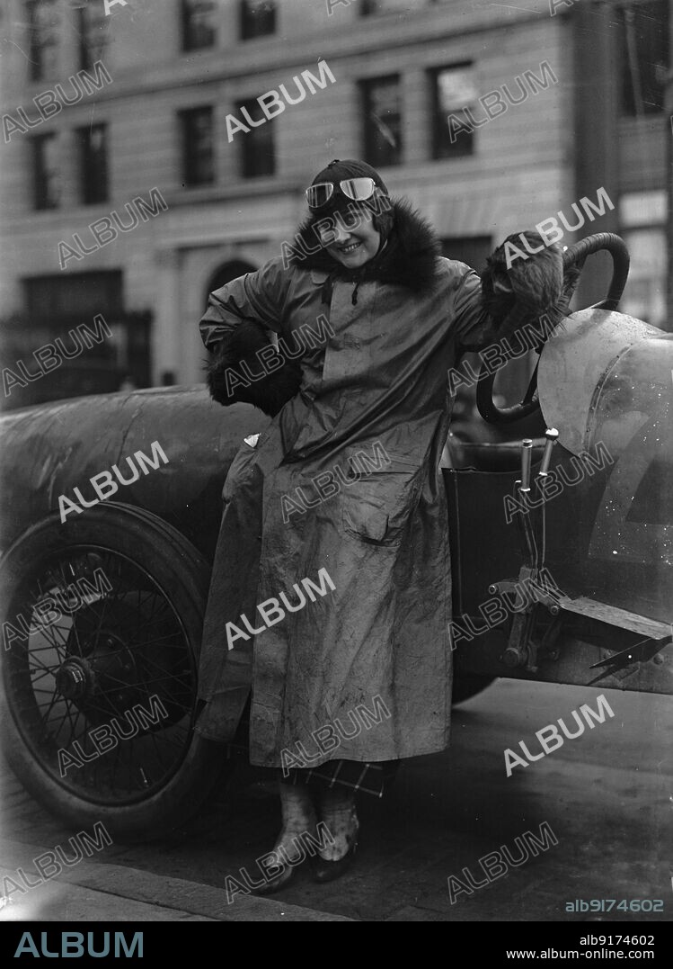 HARRIS & EWING. Miss Eleanor Blevins, Movie Star, Aviatrix, Auto Fiend, 1915.