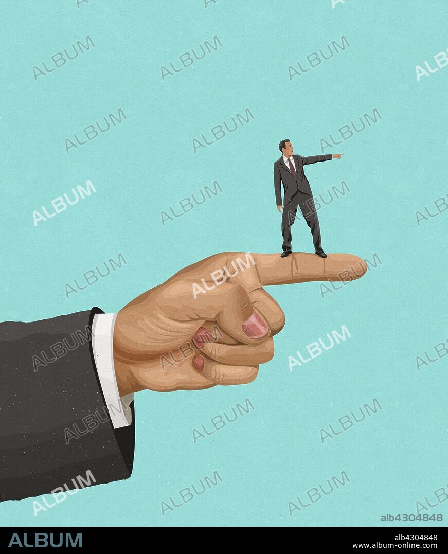 Businessman pointing the way ahead.