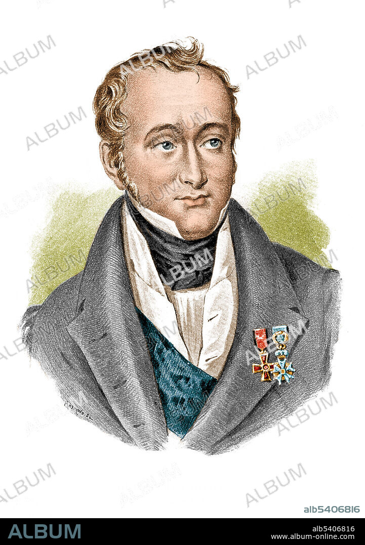 Guillaume Dupuytren wearing medals. Baron Guillaume Dupuytren (October 5, 1777 - February 8, 1835) was a French anatomist and military surgeon. Although he gained much esteem for treating Napoleon Bonaparte's hemorrhoids, he is best known today for his description of Dupuytren's contracture which is named after him and which he first operated on in 1831. Dupuytren was one of the first surgeons to successfully drain a brain abscess using trepanation, in which a hole is cut in the skull, and he also used the method to treat seizures.