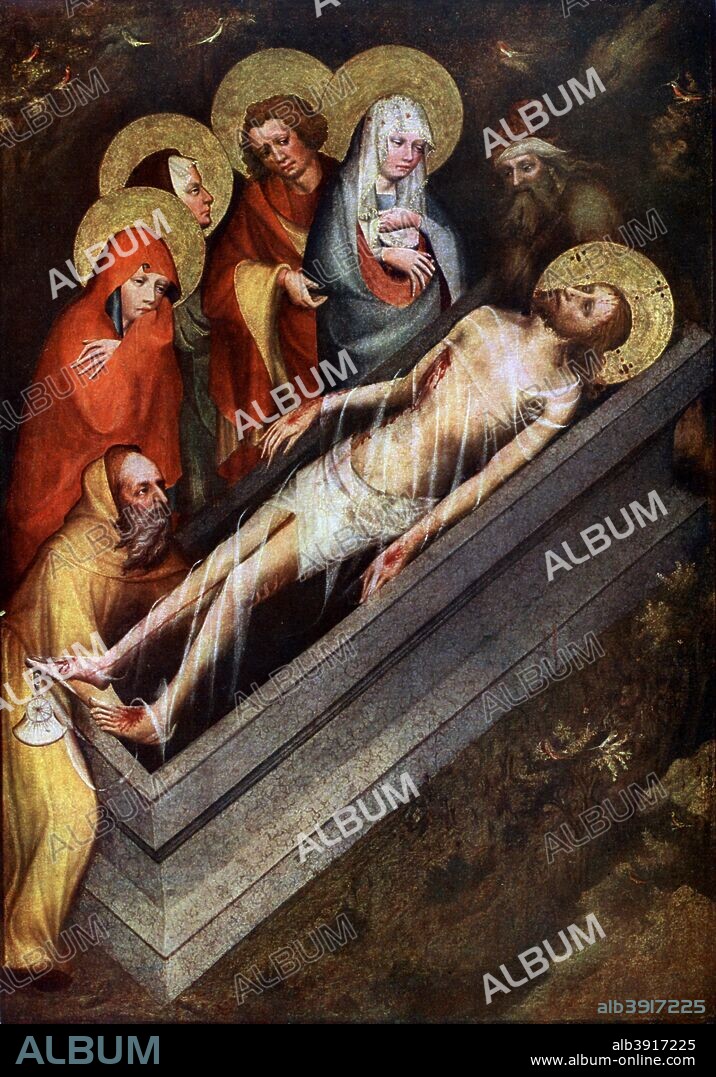 'The Tomb of Christ', c1380 (1955). Detail from the Trebon Altarpiece. A print from Gothic Painting in Bohemia 1350-1450, by Antonin Matejcek and Jaroslav Pesina, Artia Prague, 1955.