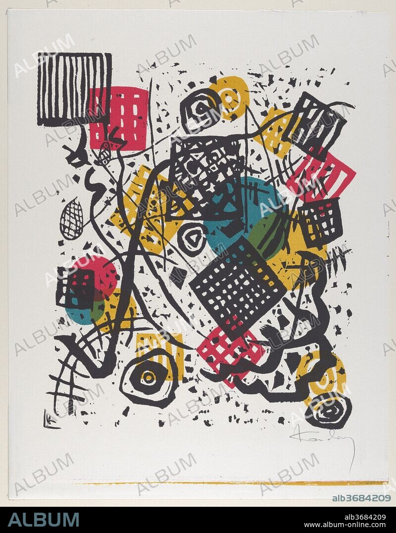 WASSILY KANDINSKY. Kleine Welten V (Small Worlds V). Artist: Vasily Kandinsky (French (born Russia), Moscow 1866-1944 Neuilly-sur-Seine). Dimensions: Plate: 10 13/16 × 9 1/4 in. (27.5 × 23.5 cm)
Sheet: 14 in. × 10 15/16 in. (35.5 × 27.8 cm). Series/Portfolio: Kleine Welten. Date: 1922.