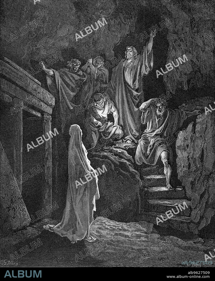 GUSTAVE DORé. Jesus raising Lazarus from his tomb, 1865-1866. From the Bible (John 2:43).