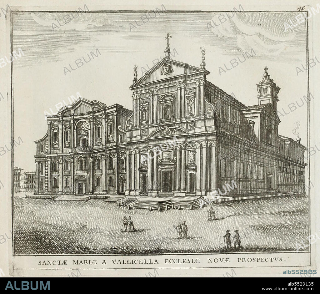 Die Kirche Santa Maria in Vallicella, Chiesa Nuova, ist eine barocke Kirche in Rom aus dem spaten 16. Jahrhundert, historisches Rom, Italien, Calcografia di Roma, Serafino Giovannini, 1779 .