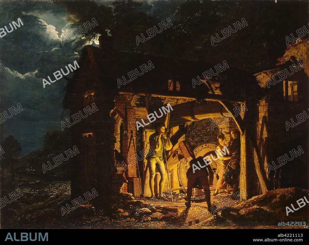 JOSEPH WRIGHT OF DERBY. 'Iron Forge Viewed from Without'. Great Britain, 1773. Dimensions: 105x140 cm.