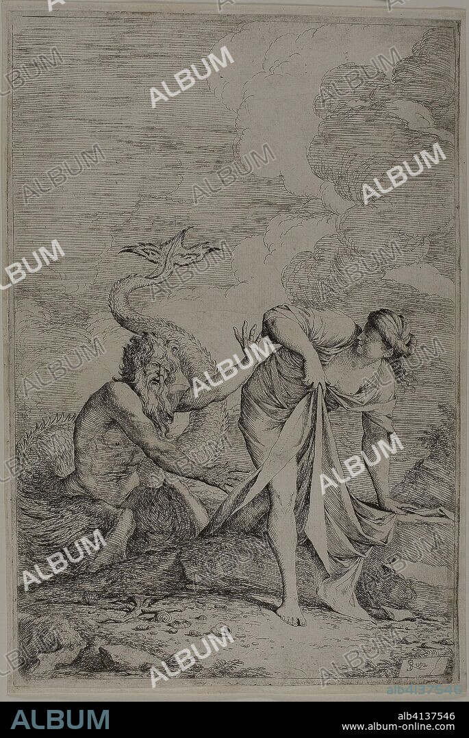 Glaucus and Scylla. Salvator Rosa; Italian, 1615-1673. Date: 1656-1666. Dimensions: 355 x 235 mm (plate); 363 x 243 mm (sheet). Etching and drypoint on ivory laid paper. Origin: Italy.