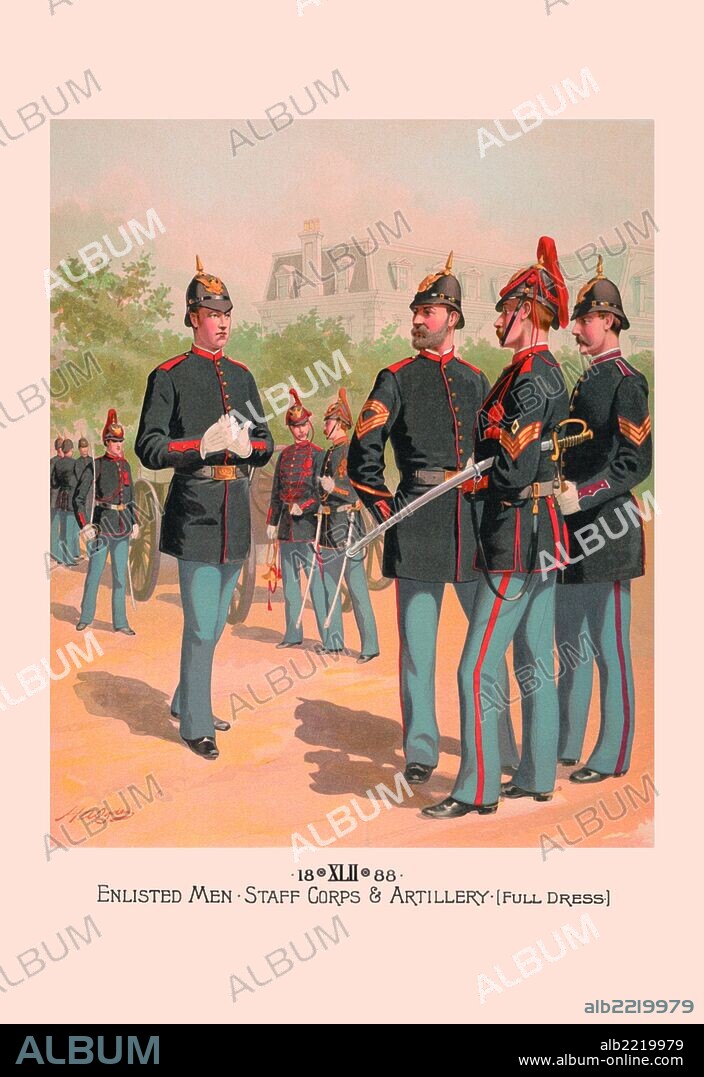 Enlisted Men, Staff & Artillery (Full Dress) 1885.