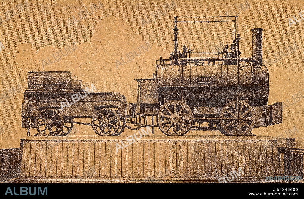 Souvenir of Newcastle Upon Tyne album, price one shilling. Publisher Walter Scott, Newcastle. Images from pre 1900. Stephenson's Puffing Billy steam engine.