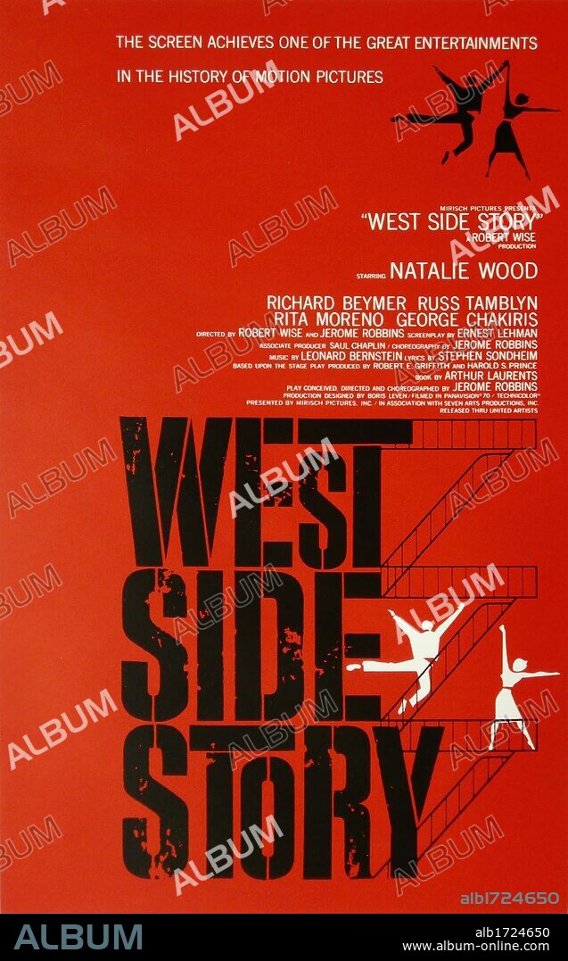 Poster of WEST SIDE STORY, 1961, directed by ROBERT WISE. Copyright MIRISCH-7 ARTS/UNITED ARTISTS.
