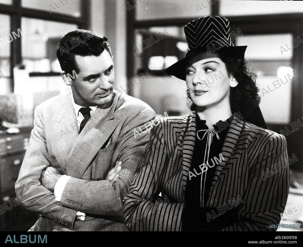 CARY GRANT y ROSALIND RUSSELL en LUNA NUEVA, 1940 (HIS GIRL FRIDAY), dirigida por HOWARD HAWKS. Copyright COLUMBIA PICTURES.