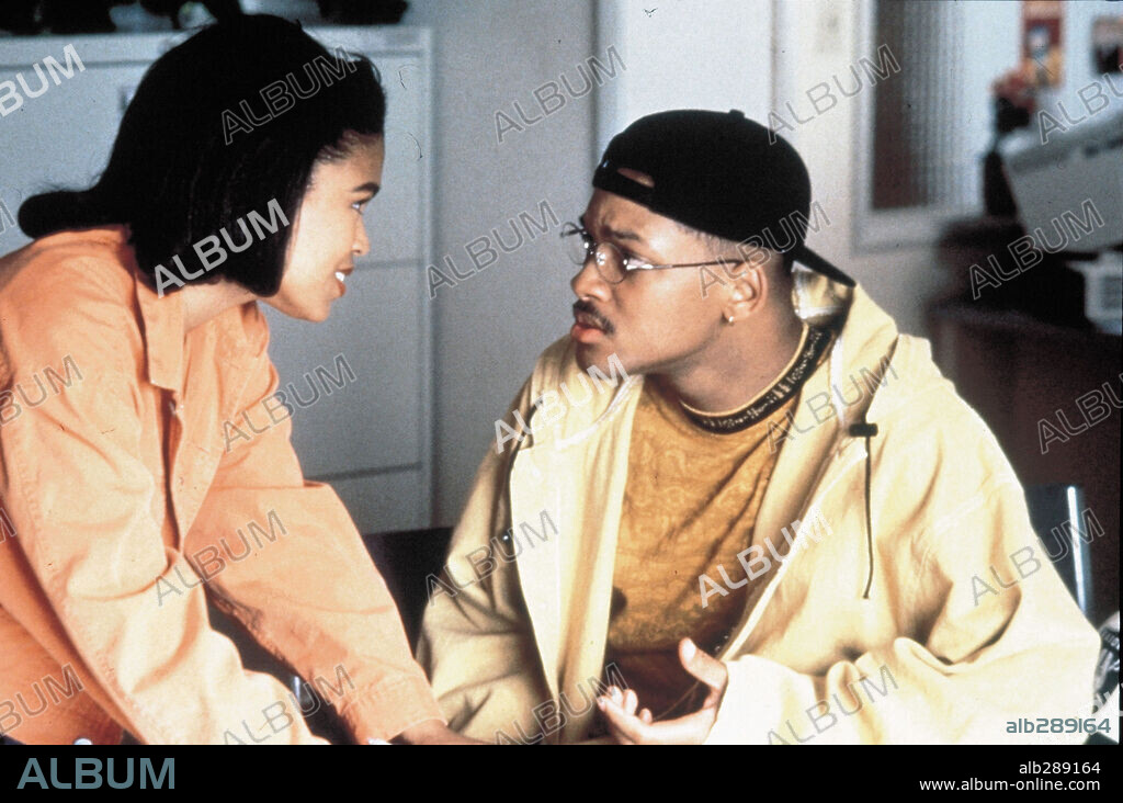 NIA LONG y WILL SMITH en MADE IN AMERICA, 1993, dirigida por RICHARD BENJAMIN. Copyright WARNER BROTHERS.