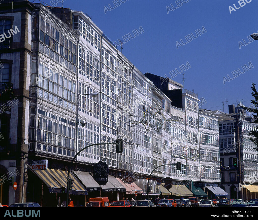 GALERIAS CORUÑESAS - MIRADORES DE CRISTAL - S XIX - FOTO AÑOS 90.