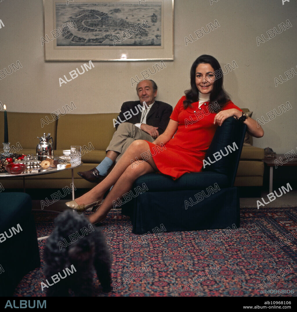 German actress Karin Dor with husband, the film director Harald Reinl, Germany 1960s.