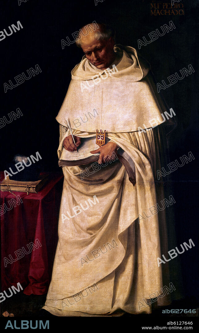 FRANCISCO DE ZURBARAN. FRAY PEDRO MACHADO-1633-   204x122 cm- BARROCO ESPAÑOL- ESCUELA SEVILLANA, NºINV 668.