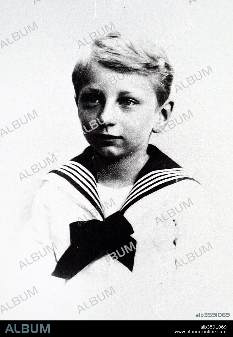 Photograph of Prince Joachim Franz Humbert of Prussia (1890 - 1920) was the youngest son of Wilhelm II, German Emperor, by his first wife, Augusta Victoria of Schleswig-Holstein. Dated 19th Century.