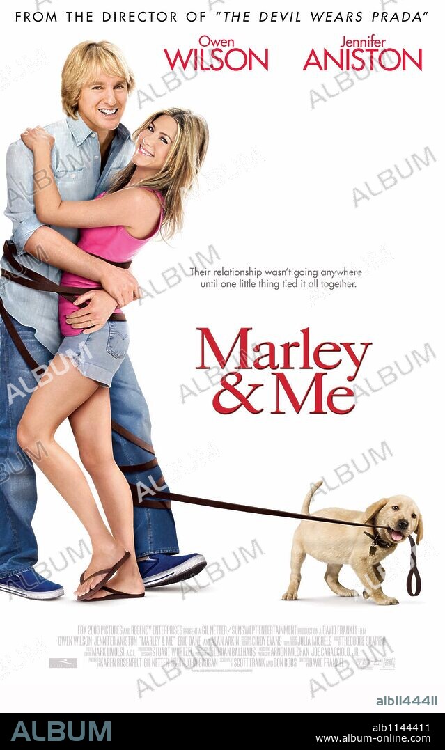 Poster de UNA PAREJA DE TRES, 2008 (MARLEY & ME), dirigida por DAVID FRANKEL. Copyright FOX 2000 PICTURES/REGENCY ENTERPRISES.