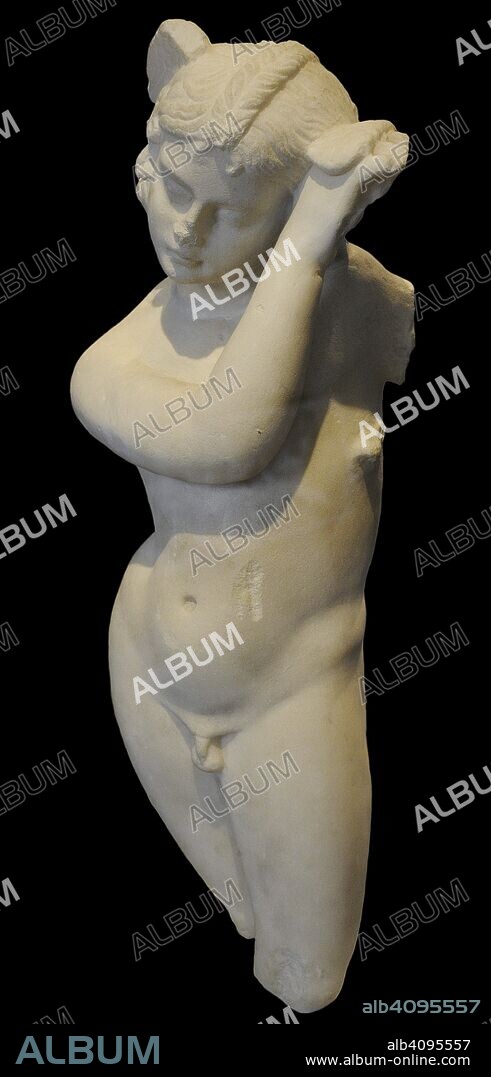 Estatua de Hypnos, divinidad y personificación del sueño. Siglo II. Mármol. Procedente de Villa de Algorós (Elche, provincia de Alicante, Comunidad Valenciana). Museo Arqueológico Nacional. Madrid. España.
