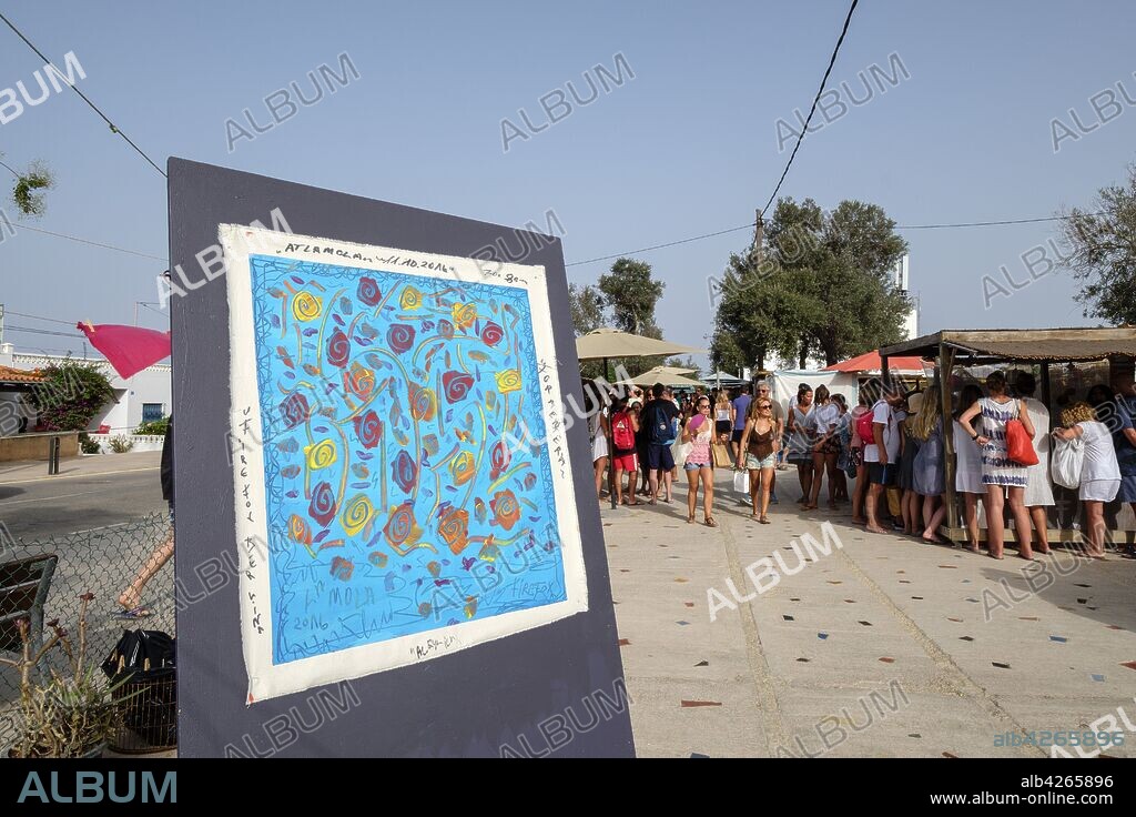 Mercadillo Hippie, Feria Artesal de La Mola, el Pilar de la Mola, Formentera, balearic islands, Spain.