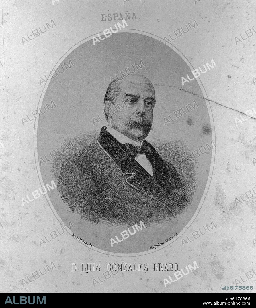 LUIS GONZALEZ BRAVO (1811/1871) - POLITICO ESPAÑOL Y PRESIDENTE DEL GOBIERNO.