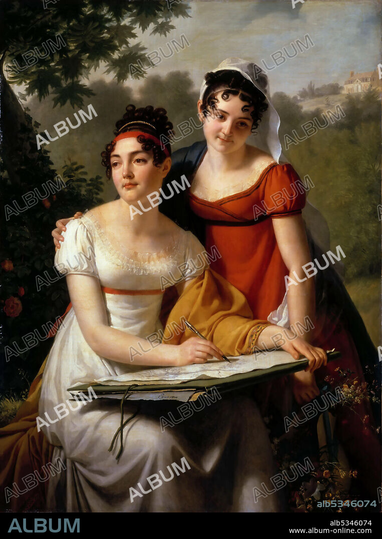 JACQUES AUGUSTIN CATHERINE PAJOU. Portraits de Mesdemoiselles Duval.