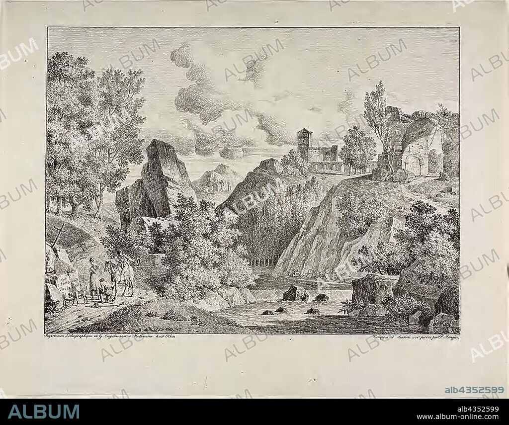 Regrets, 1816, Pierre-Antoine Mongin (French, 1761-1827), printed by Gottfried Engelmann (French, 1788-1839), France, Lithograph in black on ivory wove paper, 287 × 388 mm (image), 372 × 475 mm (sheet).