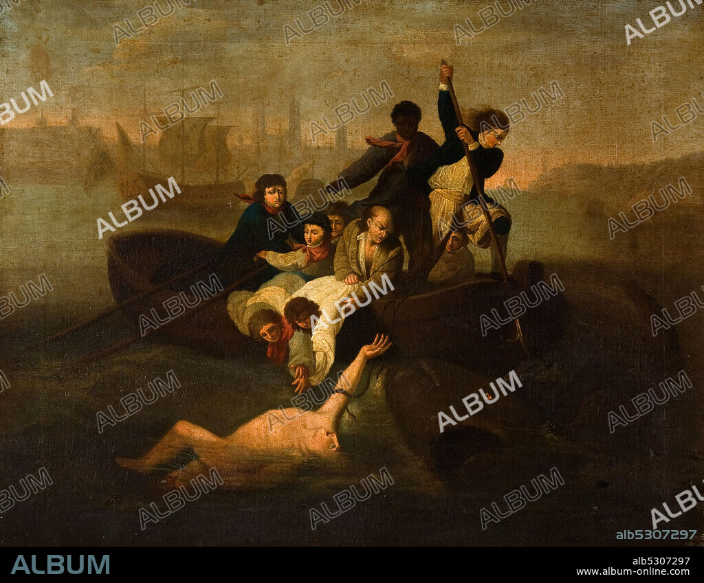 Brook Watson and the Shark, 1800-1900. After John Singleton Copley. A copy of an original painting by John Singleton Copley which is located at the National Gallery, Washington DC, USA.