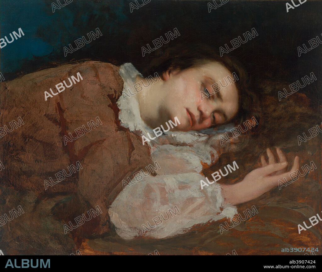 GUSTAVE COURBET. Study for Les Demoiselles des bords de la Seine (Été) [Girls on the banks of the Seine (Summer)]. Date/Period: 1856. Painting. Oil on canvas. Height: 646 mm (25.43 in); Width: 812 mm (31.96 in).