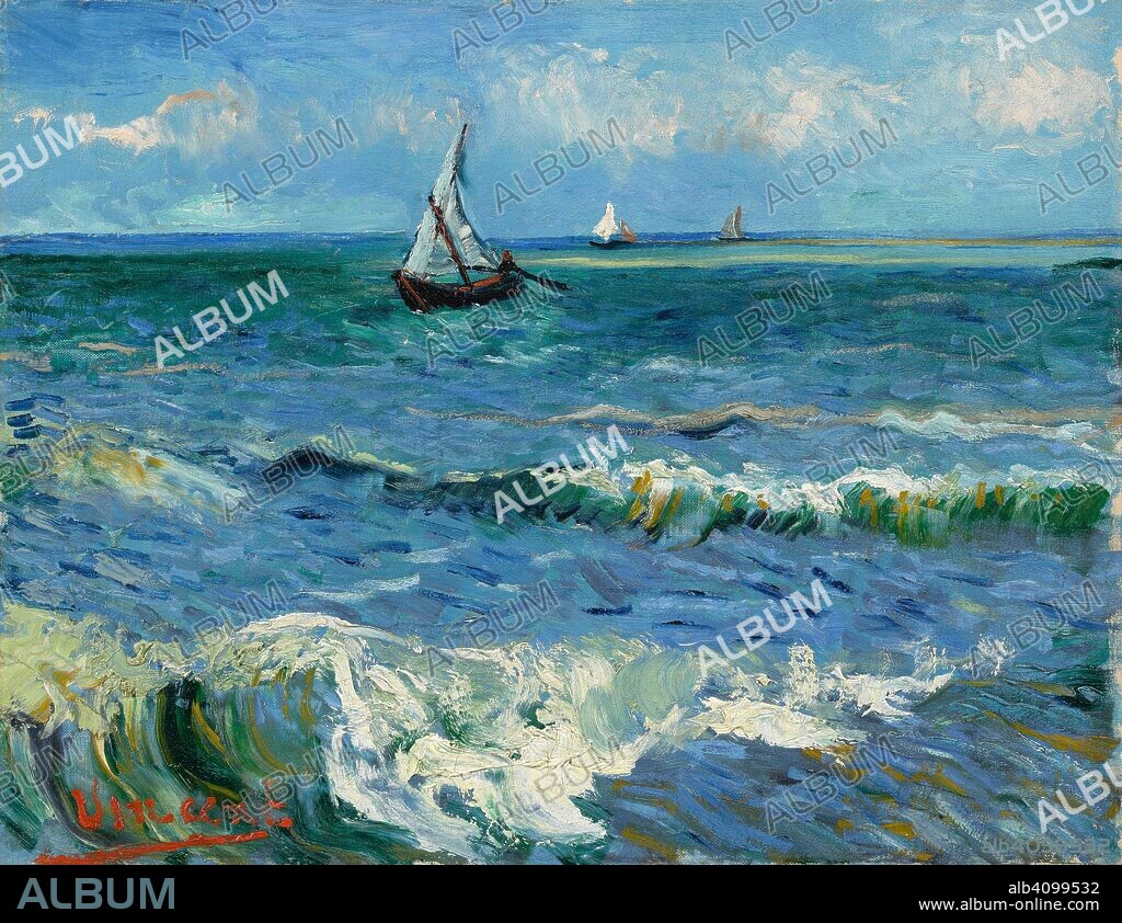VINCENT VAN GOGH. Seascape near Les Saintes-Maries-de-la-Mer. Date: June 1888, Arles. Dimensions: 50.5 cm x 64.3 cm, 70.7 cm x 84.5 cm.
