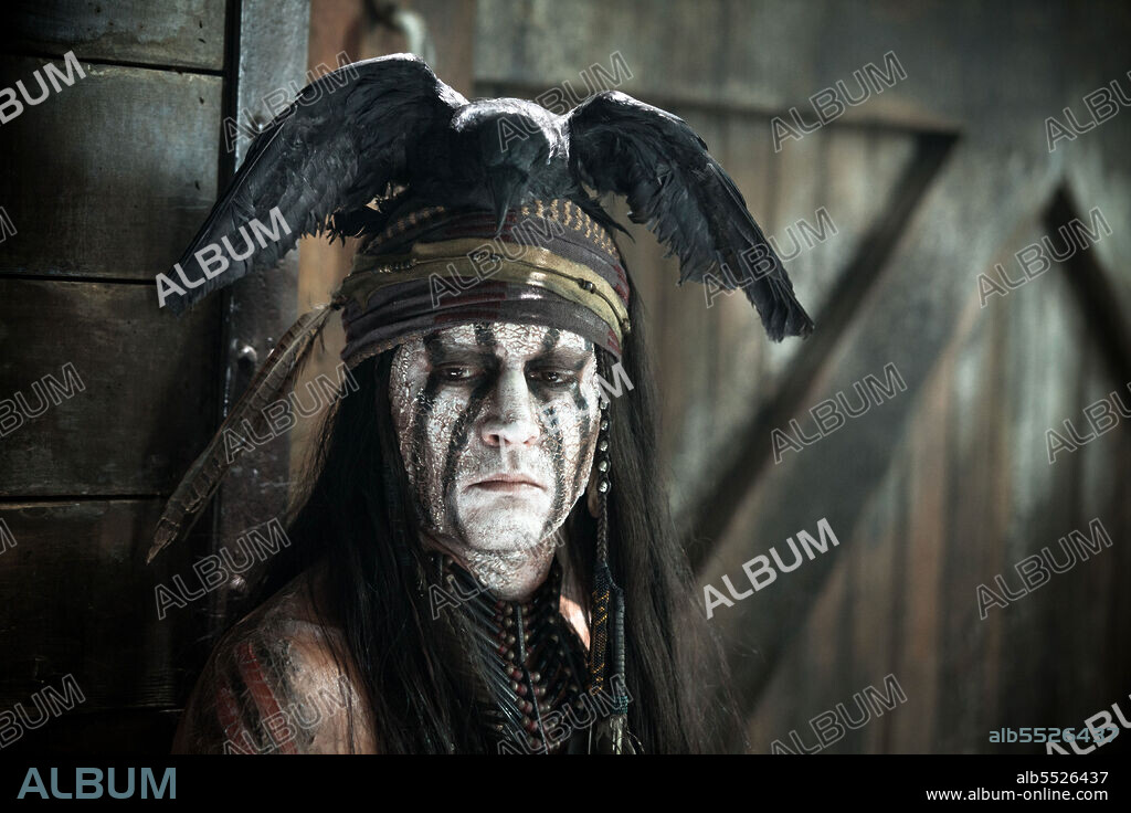 JOHNNY DEPP in THE LONE RANGER, 2013, directed by GORE VERBINSKI. Copyright JERRY BRUCKHEIMER FILMS.
