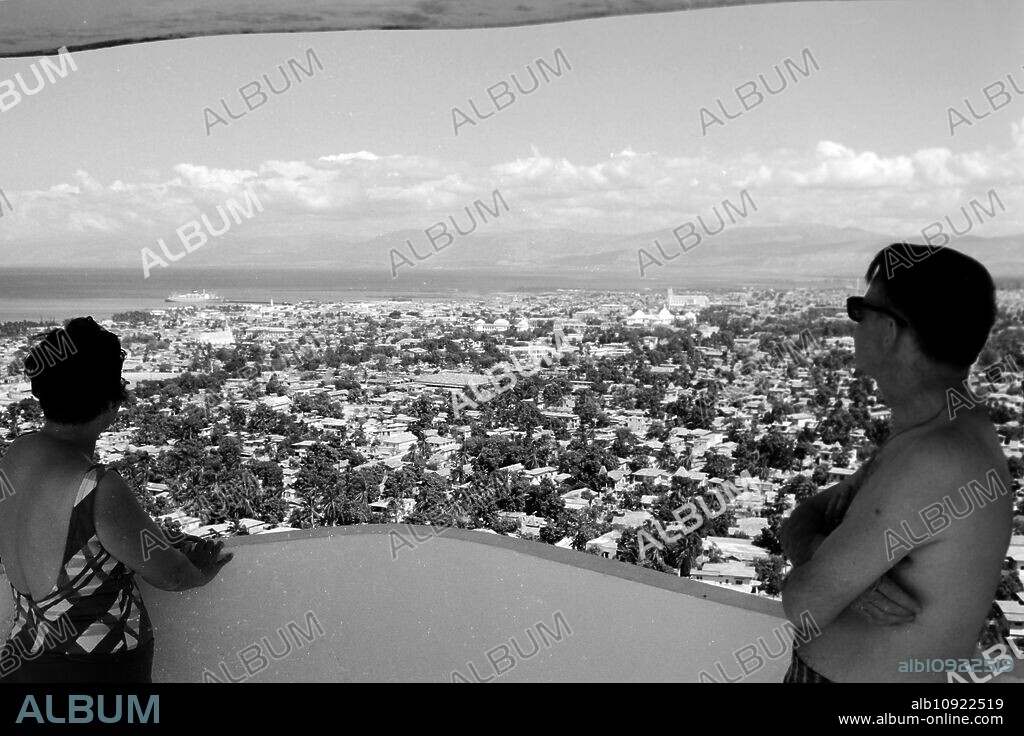 City view from Hotel Castel Haiti, Port-au-Prince, 1967.