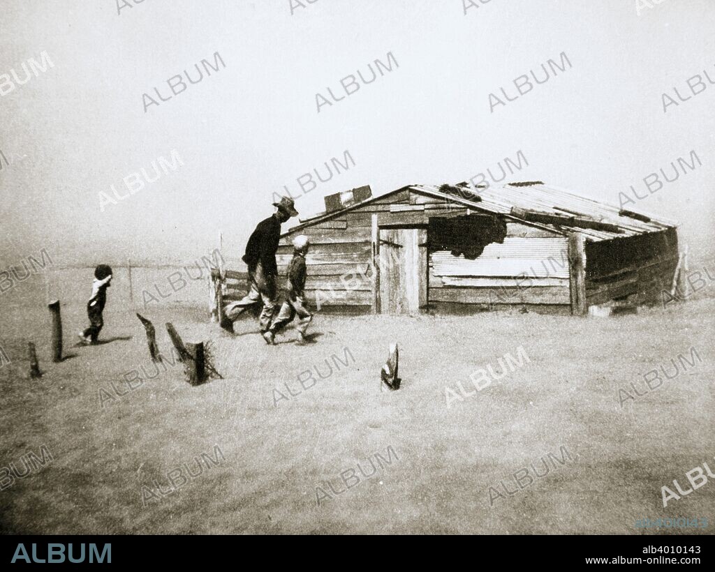 Dust storms affecting Cimarron County, Oklahoma, USA, April 1936. The Dust Bowl was a series of devastating dust storms that affected the prairies of the United States and Canada between 1930 and 1936. They were caused by a combination of the farming techniques used (particularly deep ploughing and the removal of grass that previously kept topsoil in place) and droughts, which caused the topsoil to turn to dust and blow away. Millions of acres of farmland became unusable and hundreds of thousands of people had to abandon their farms because of the dust storms and their subsequent inability to make ends meet. Oklahoma was one of the states that was hit the hardest.