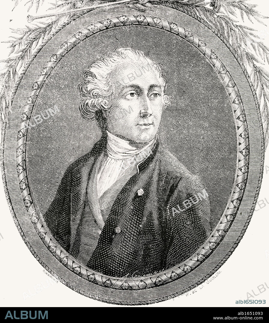 Antoine Laurent Lavoisier, 1743-1794, French chemist. Engraved by Pannemaker-Ligny after De La Charlerie. From "Histoire de la Revolution Francaise" by Louis Blanc.