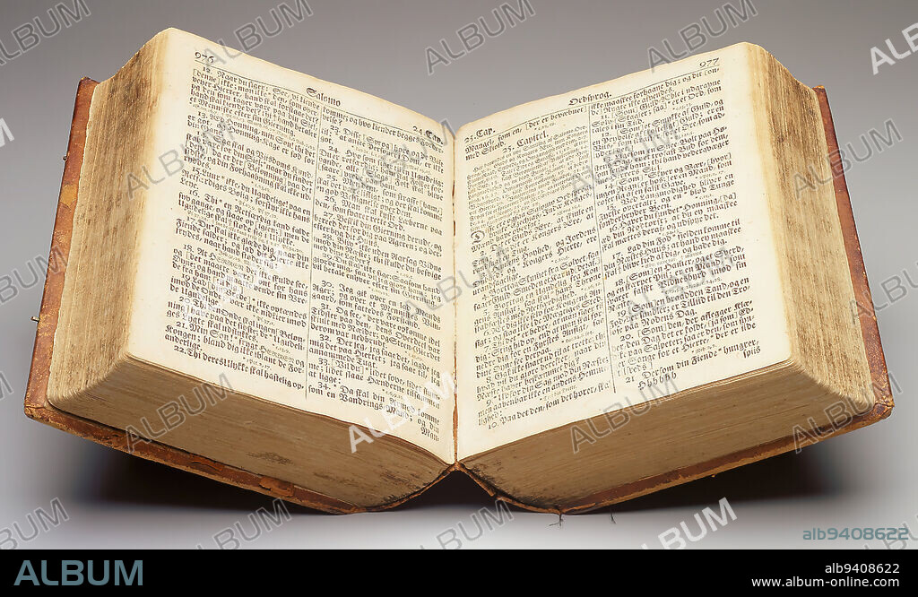 Bible, 1757, Various artists, 10 5/8 x 8 1/2 x 5 3/4 in. (26.99 x 21.59 x 14.61 cm) (closed), Leather-covered book, Denmark, 18th century.